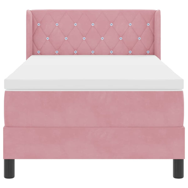 vidaXL Box Spring Bed with Headboard Pink 200 x 100 cm Velvet