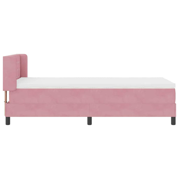 vidaXL Box Spring Bed with Headboard Pink 200 x 100 cm Velvet