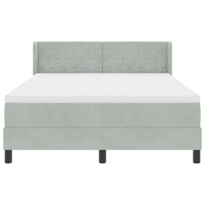 vidaXL Box Spring Bed with Headboard Light Gray 190 x 140 cm Velvet