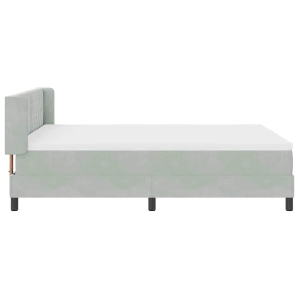 vidaXL Box Spring Bed with Headboard Light Gray 190 x 140 cm Velvet