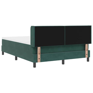 vidaXL Box Spring Bed with Headboard Dark Green 190 x 140 cm Velvet