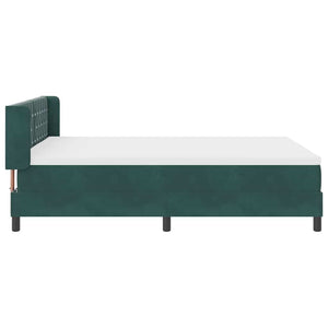vidaXL Box Spring Bed with Headboard Dark Green 190 x 140 cm Velvet