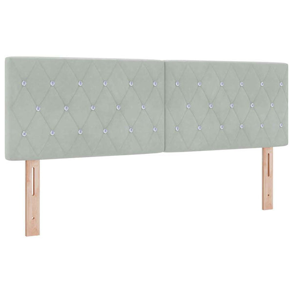 vidaXL Box Spring Bed with Headboard Light Grey 200 x 140 cm Velvet