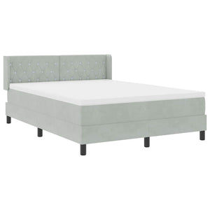 vidaXL Box Spring Bed with Headboard Light Grey 200 x 140 cm Velvet