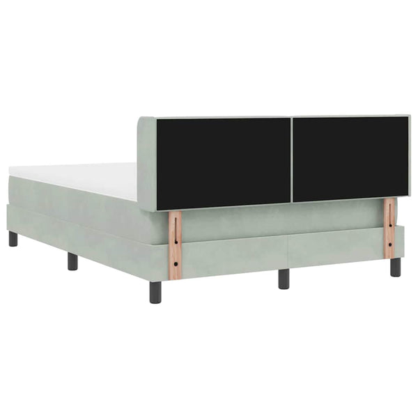vidaXL Box Spring Bed with Headboard Light Grey 200 x 140 cm Velvet
