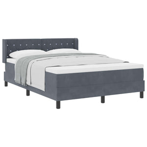 vidaXL Box Spring Bed with Headboard Dark Grey 200 x 140 cm Velvet
