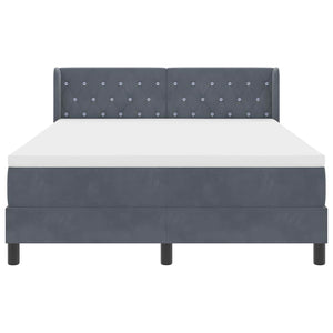 vidaXL Box Spring Bed with Headboard Dark Grey 200 x 140 cm Velvet