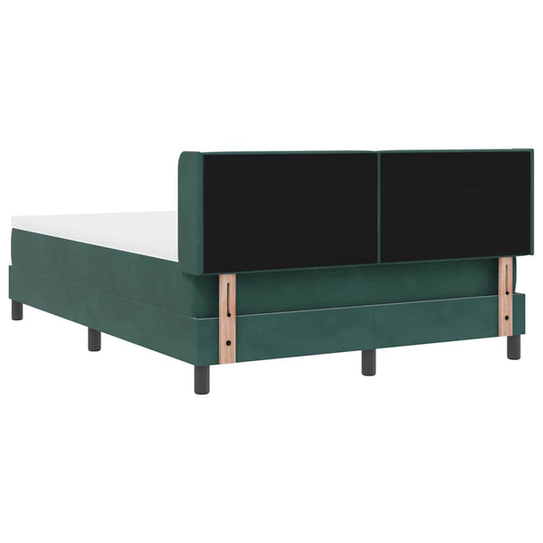 vidaXL Box Spring Bed with Headboard Dark Green 200 x 140 cm Velvet