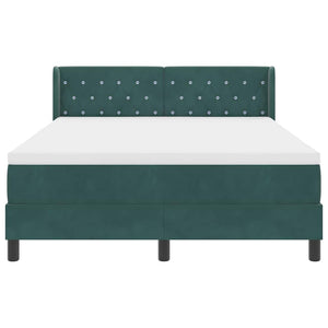 vidaXL Box Spring Bed with Headboard Dark Green 200 x 140 cm Velvet