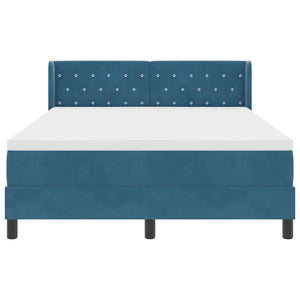 vidaXL Box Spring Bed with Headboard Dark Blue 200 x 140 cm Velvet