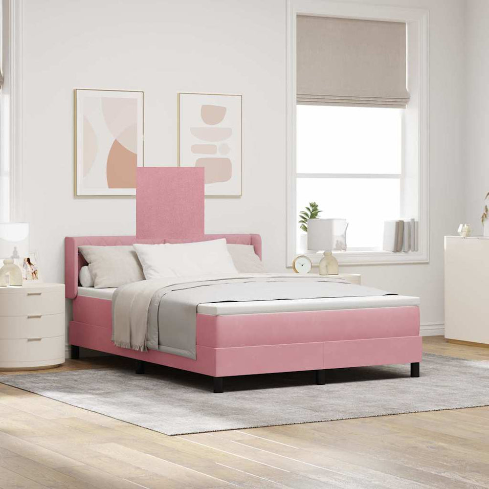 vidaXL Box Spring Bed with Headboard Pink 200 x 140 cm Velvet
