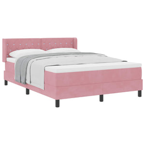 vidaXL Box Spring Bed with Headboard Pink 200 x 140 cm Velvet