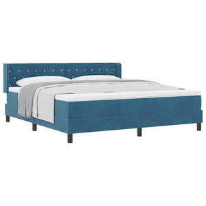 vidaXL Box Spring Bed with Headboard Dark Blue 200 x 180 cm Velvet