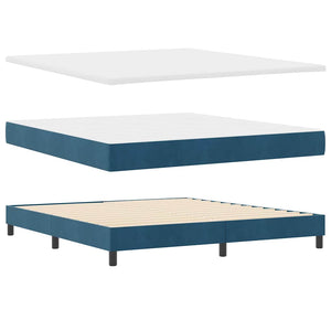 vidaXL Box Spring Bed with Headboard Dark Blue 200 x 180 cm Velvet