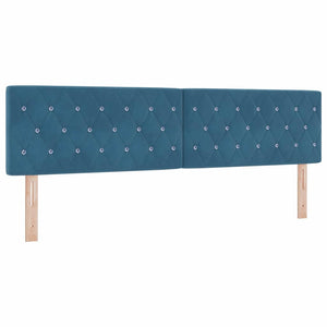 vidaXL Box Spring Bed with Headboard Dark Blue 200 x 180 cm Velvet