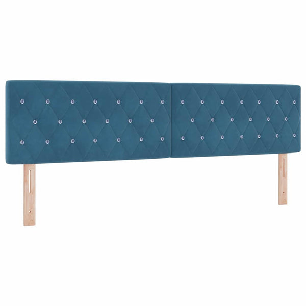 vidaXL Box Spring Bed with Headboard Dark Blue 200 x 180 cm Velvet
