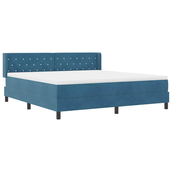vidaXL Box Spring Bed with Headboard Dark Blue 200 x 180 cm Velvet