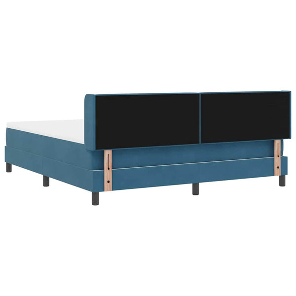 vidaXL Box Spring Bed with Headboard Dark Blue 200 x 180 cm Velvet