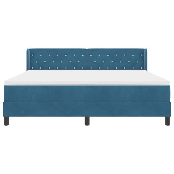 vidaXL Box Spring Bed with Headboard Dark Blue 200 x 180 cm Velvet