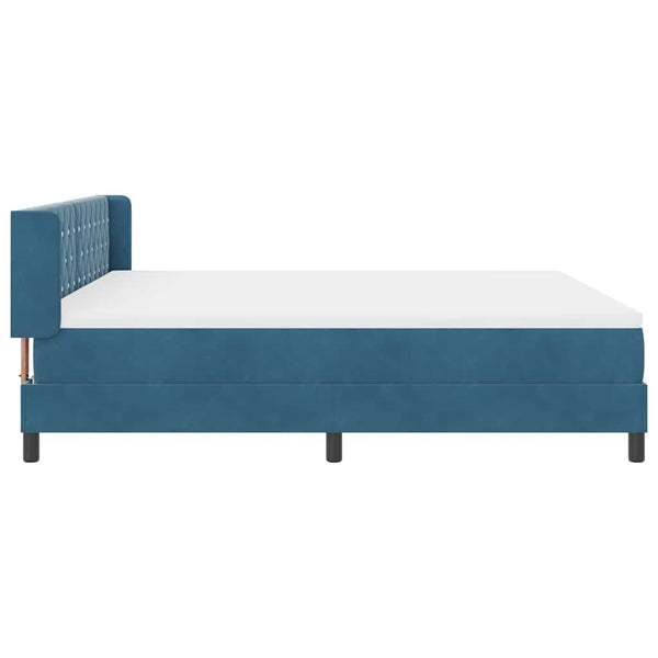 vidaXL Box Spring Bed with Headboard Dark Blue 200 x 180 cm Velvet