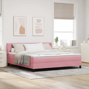 vidaXL Box Spring Bed with Headboard Pink 200 x 180 cm Velvet