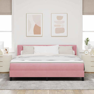 vidaXL Box Spring Bed with Headboard Pink 200 x 180 cm Velvet