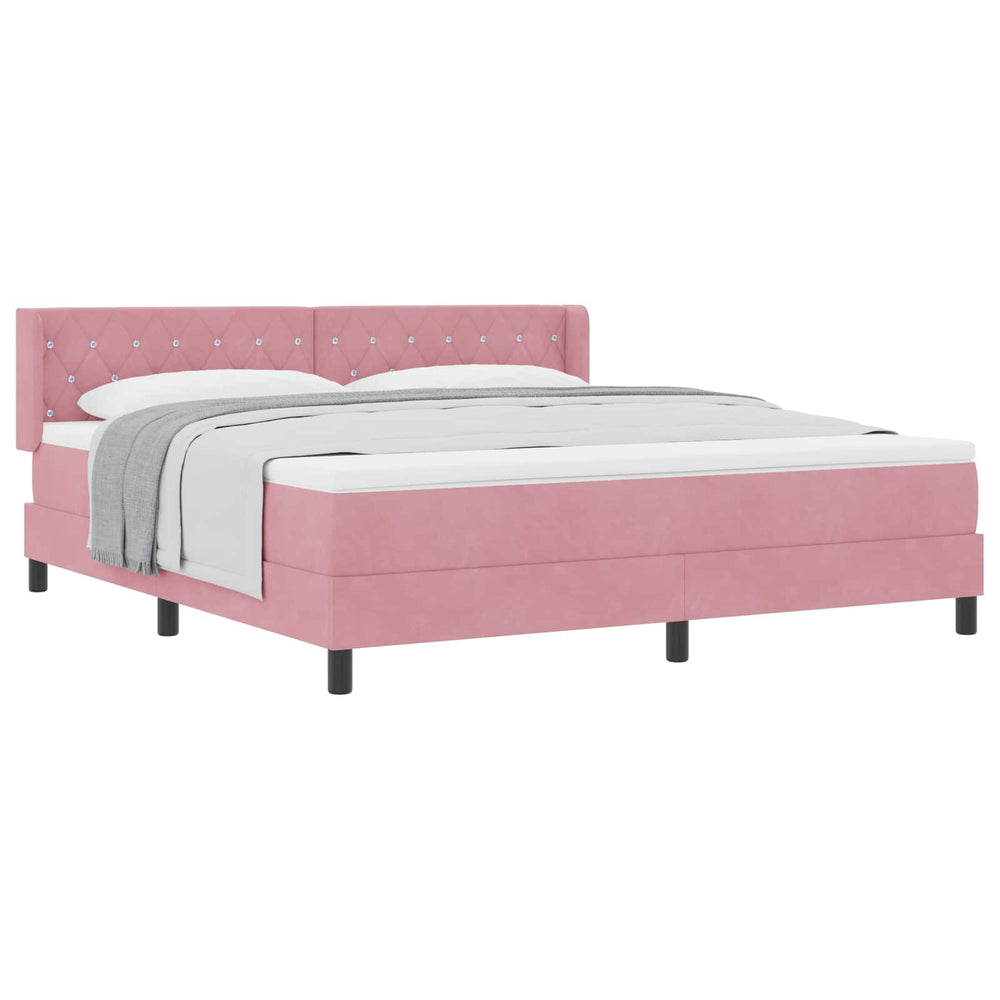 vidaXL Box Spring Bed with Headboard Pink 200 x 180 cm Velvet