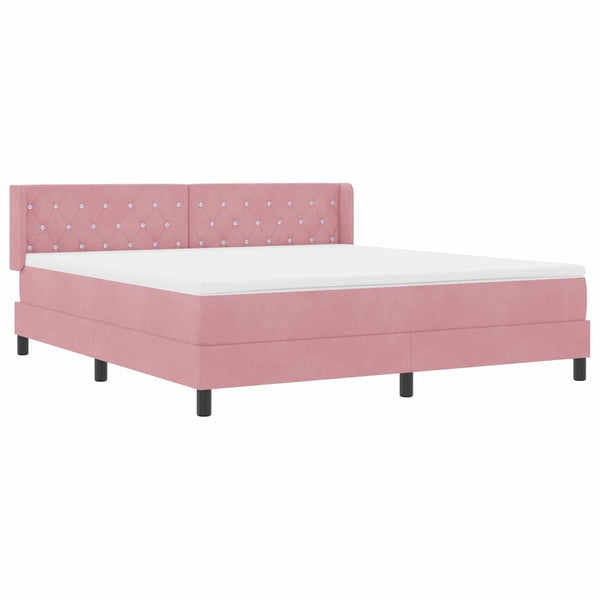 vidaXL Box Spring Bed with Headboard Pink 200 x 180 cm Velvet