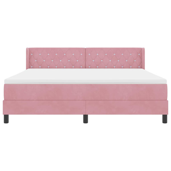 vidaXL Box Spring Bed with Headboard Pink 200 x 180 cm Velvet