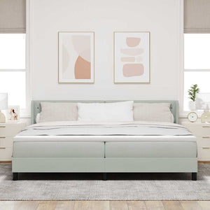vidaXL Box Spring Bed with Headboard Light Gray 200 x 200 cm Velvet