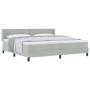 vidaXL Box Spring Bed with Headboard Light Gray 200 x 200 cm Velvet