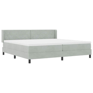 vidaXL Box Spring Bed with Headboard Light Gray 200 x 200 cm Velvet