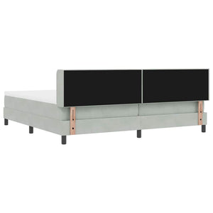vidaXL Box Spring Bed with Headboard Light Gray 200 x 200 cm Velvet