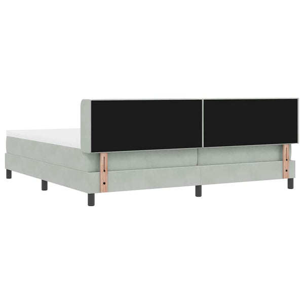 vidaXL Box Spring Bed with Headboard Light Gray 200 x 200 cm Velvet