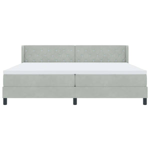vidaXL Box Spring Bed with Headboard Light Gray 200 x 200 cm Velvet
