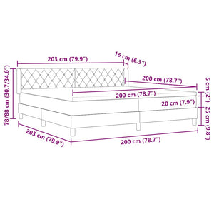 vidaXL Box Spring Bed with Headboard Light Gray 200 x 200 cm Velvet