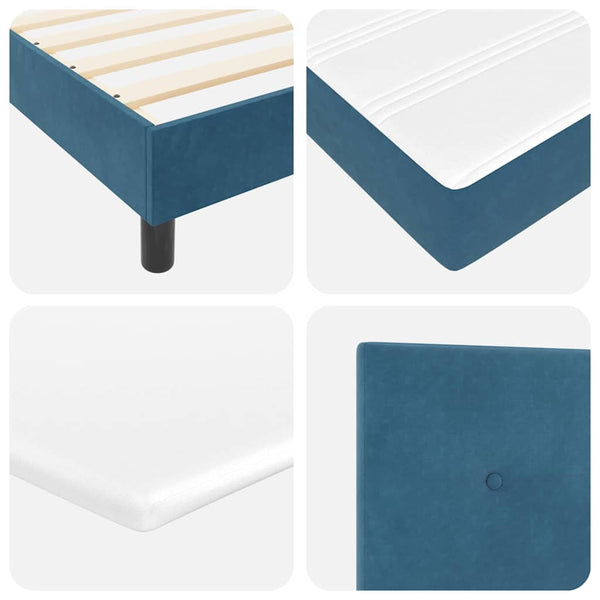 vidaXL Box Spring Bed with Headboard Dark Blue 200 x 100 cm Velvet