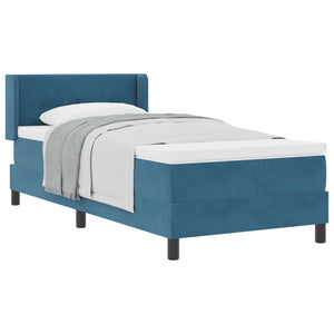 vidaXL Box Spring Bed with Headboard Dark Blue 200 x 100 cm Velvet