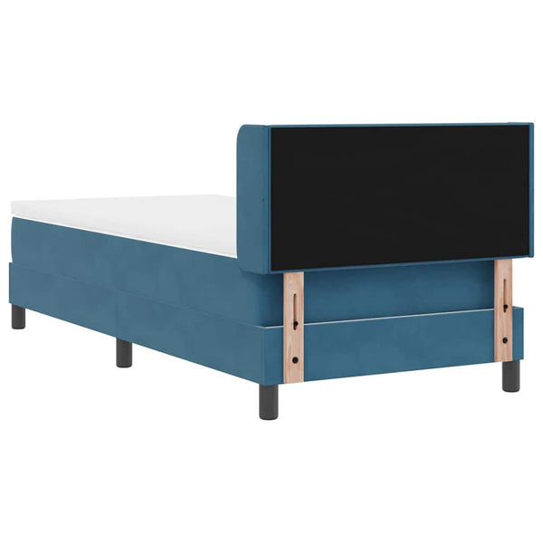 vidaXL Box Spring Bed with Headboard Dark Blue 200 x 100 cm Velvet