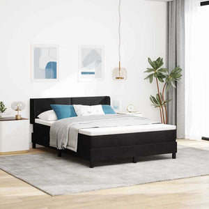 vidaXL Box Spring Bed with Headboard Black 190 x 140 cm Velvet