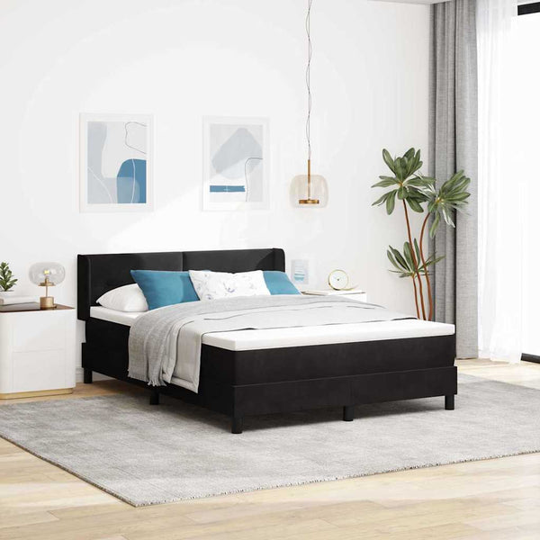 vidaXL Box Spring Bed with Headboard Black 200 x 160 cm Velvet