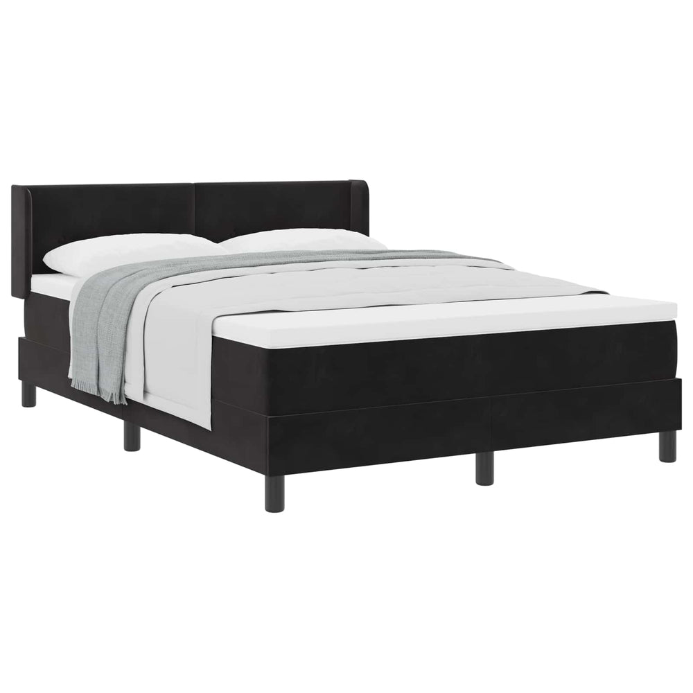vidaXL Box Spring Bed with Headboard Black 200 x 160 cm Velvet