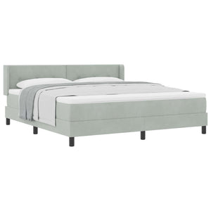 vidaXL Box Spring Bed with Headboard Light Gray 200 x 180 cm Velvet