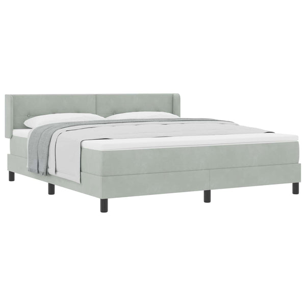 vidaXL Box Spring Bed with Headboard Light Gray 200 x 180 cm Velvet