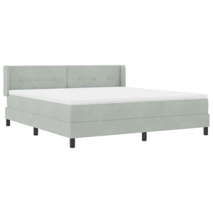 vidaXL Box Spring Bed with Headboard Light Gray 200 x 180 cm Velvet