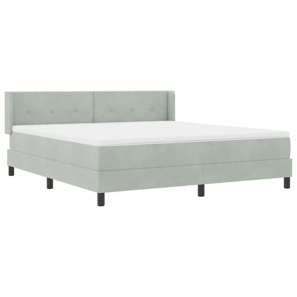 vidaXL Box Spring Bed with Headboard Light Gray 200 x 180 cm Velvet