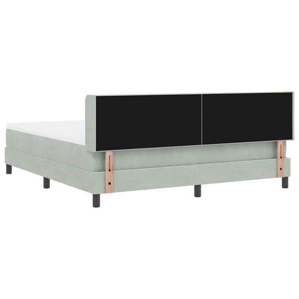 vidaXL Box Spring Bed with Headboard Light Gray 200 x 180 cm Velvet