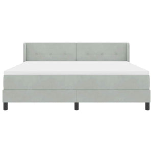 vidaXL Box Spring Bed with Headboard Light Gray 200 x 180 cm Velvet