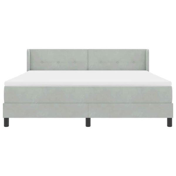vidaXL Box Spring Bed with Headboard Light Gray 200 x 180 cm Velvet