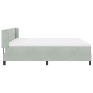 vidaXL Box Spring Bed with Headboard Light Gray 200 x 180 cm Velvet